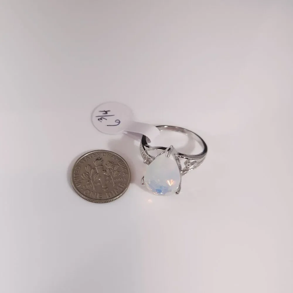 Opal Ring Sterling Silver Size 6-3/4